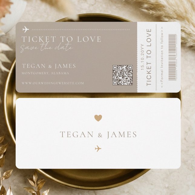 Spara datum Boarding Pass Bröllops Plan Biljett Inbjudningar (Save the Date Boarding Pass Wedding Plane Ticket Invitation)