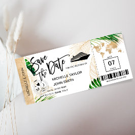 Spara datum Boarding Pass Världskarta Kryssning Inbjudningar