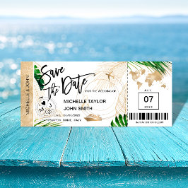 Spara datum Boardingpass Världskarta Kryssning Inb Inbjudningar