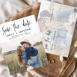 Spara datum Boho-minimalistfotomodern Vykort<br><div class="desc">Hämta kärnan i din kärlek-artikel med vårt Spara det datumbaserade Boho-minimalistiska fotomoderna vykortet. Detta vykort är en kombination av minimalism och karm för contemporary, och skapar det perfekten för att tillkännage ert kommande bröllop. Med ditt omhuldade foto av förlovningen blir det här vykortet ett påtagligt minne som dina kära kan...</div>