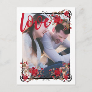 Spara datum Boho Rose & Love Fotopostkort Meddelande Vykort