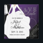 Spara datum - Bride and Groom - Lila Magnet<br><div class="desc">Spara datummagneterna för Personlig. Underbar för Bröllopsfesten, repetition, Möhippa, Bachelorette Party m.fl. Leta efter mer design och färg i min butik. Om det behövs kan du ta bort all text och börja om från början med egna alternativ för text, färg och teckensnitt med Zazzle-designområdet i verktyg. Obs! Alla mallområden behöver...</div>