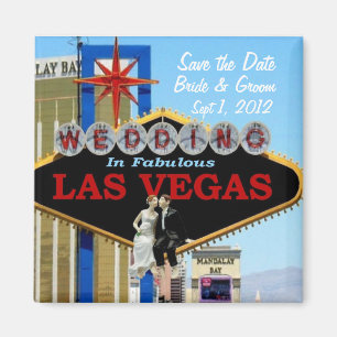Spara datum Bride & Groom Bröllop i Las Vegas M Magnet