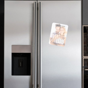 Spara datum Bröllop-kalender 6 rader Dusty Blue Magnet