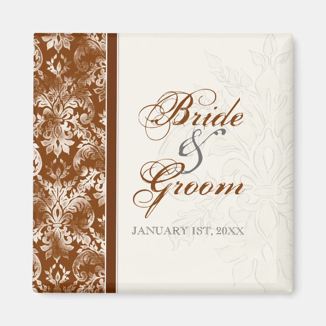 Spara datum, Bröllop Kärlek-årsdag, Anpassningsbar Magnet (Framsidan)