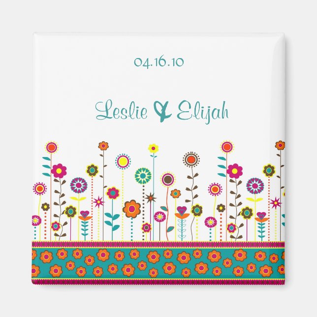 Spara datum - Bröllop-magnet Magnet (Framsidan)