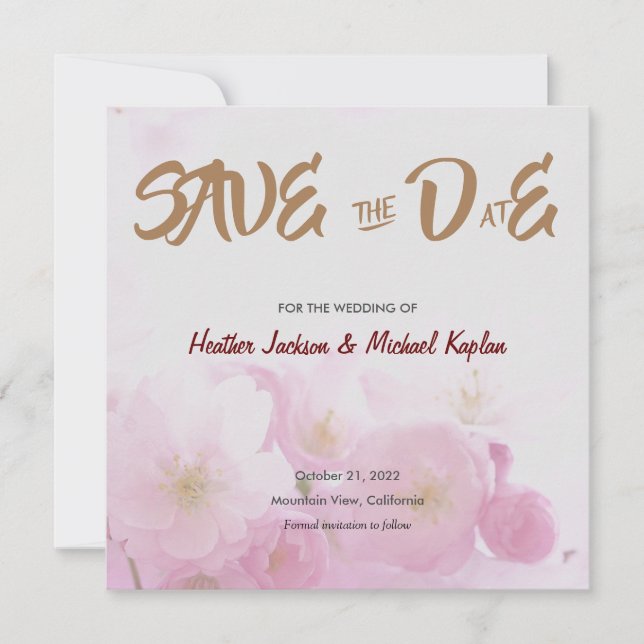 Spara datum bröllop professionella klassiska blomm datumet (Framsida)