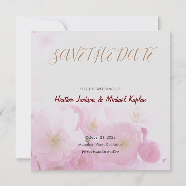 Spara datum bröllop professionella klassiska blomm datumet (Framsida)