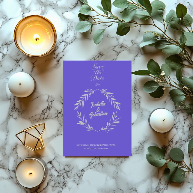 Spara datum Bröllop vid skiva blått och Silver Inbjudningar (Skapare uppladdad)