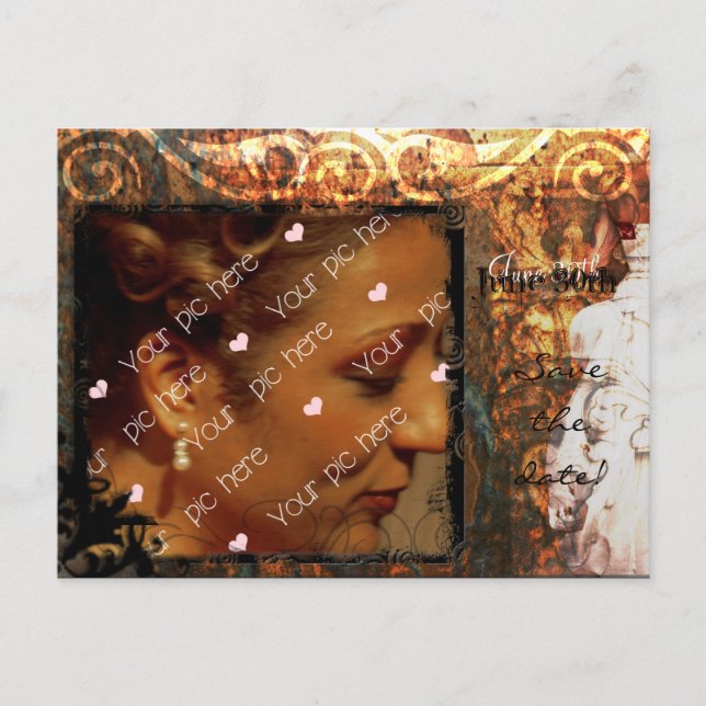 Spara datum Bronze Antique II Meddelande Vykort (Framsida)