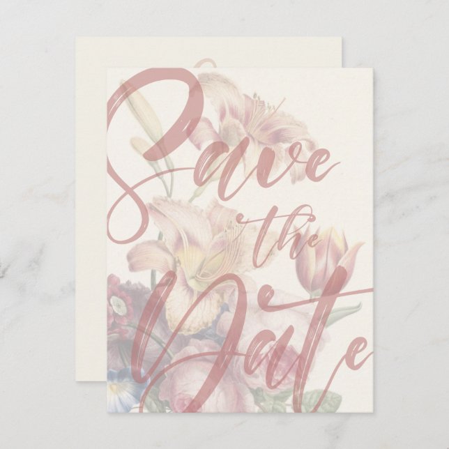 Spara datum bukettmall spara datumet (Fram/baksida)