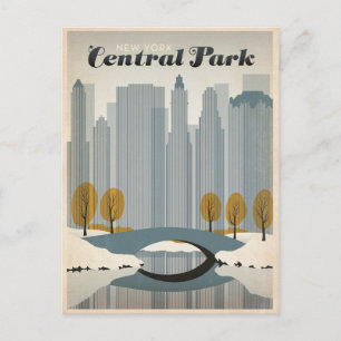 Spara datum Central Park, NYC - Snö Meddelande Vykort