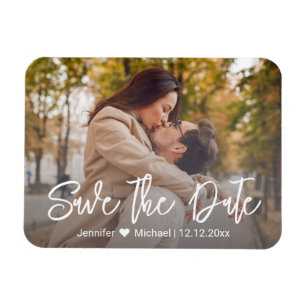 spara datum chic vit handskriven parfoto magnet