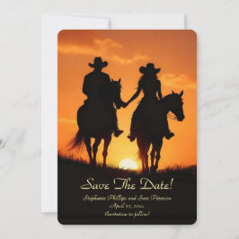 Spara datum Country Western Cowboy Cowgirl  Inbjudningar