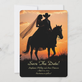 Spara datum Country Western Cowboy Cowgirl Inbjudningar