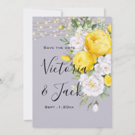 spara datum då Blommigten för Gulten Rustic ljus Inbjudningar