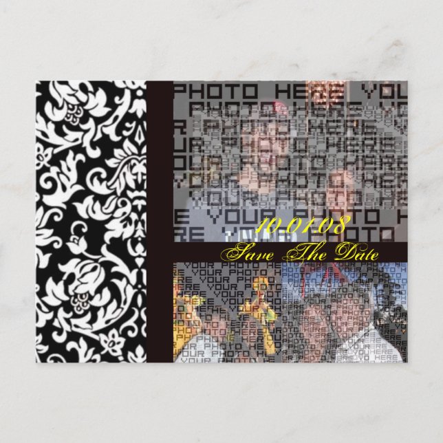 Spara datum då dina foton väljer teckensnitt färg meddelande vykort (Framsida)