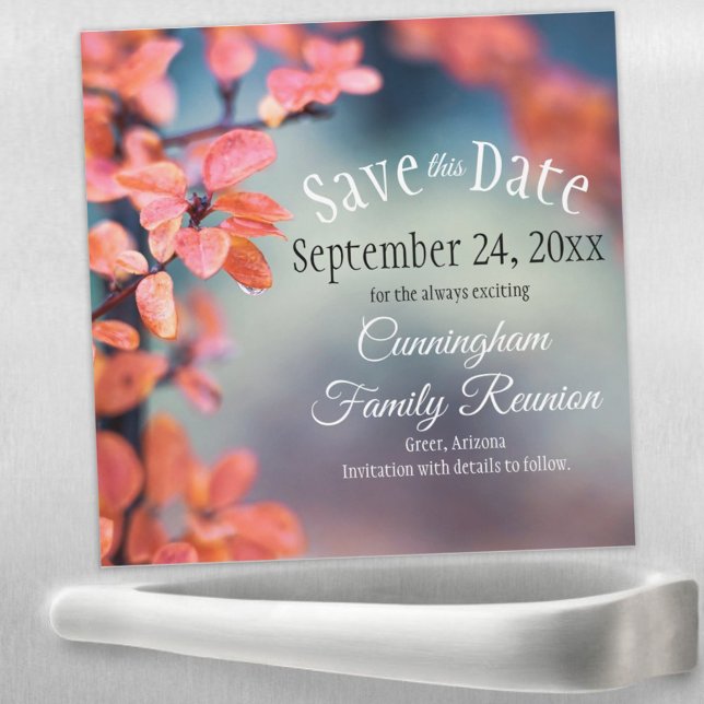 Spara datum då familjen återförenar Höst löv Magne (Skapare uppladdad)