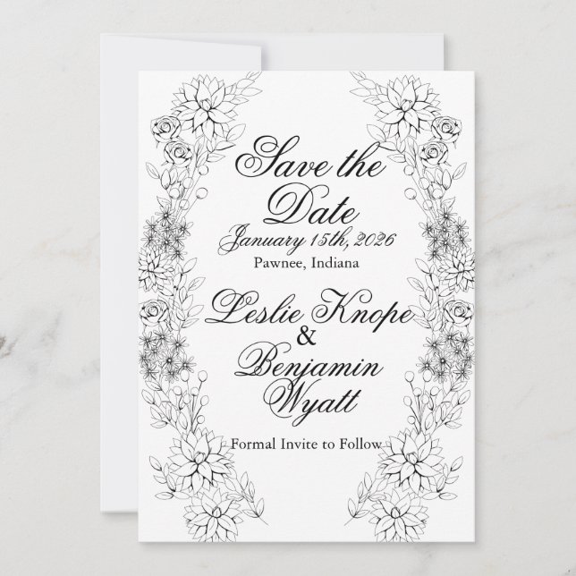 Spara datum Dahlia Krans Spara Datumet (Framsida)