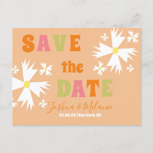 Spara datum Daisy Groovy Blommig Lime Rosa Vykort