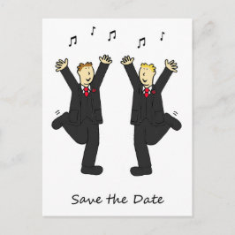 Spara datum Dansande manligt par Meddelande Vykort