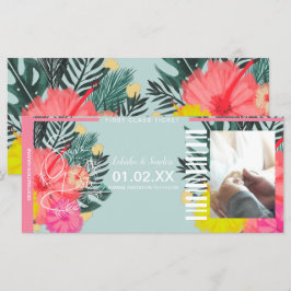 Spara datum Destination Biljett Hibiskus Blommig