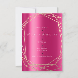 Spara datum Diamant Guld Fuchsia Svart Monogram Datumet