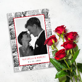 Spara datum Elegant antika Cupid-foto Inbjudningar