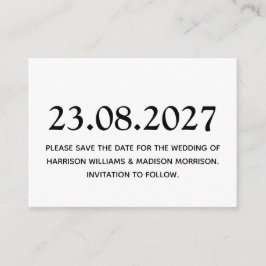 Spara datum elegant bröllopsinbjudan kort