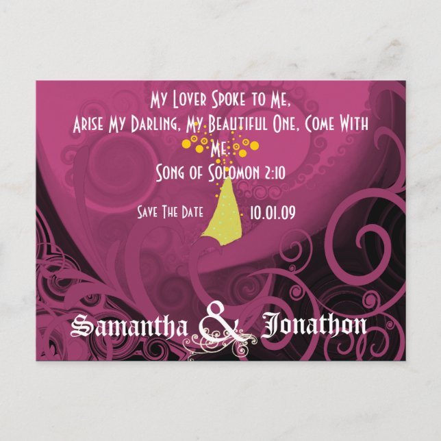 Spara datum Elegant Cala Lily Meddelande Vykort (Framsida)