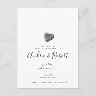 Spara datum Elegant Chic Söt Pebble Heart Vykort