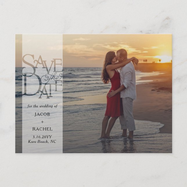 Spara datum Elegant överlagringsbanderoll Foto Brö Vykort (Framsida)