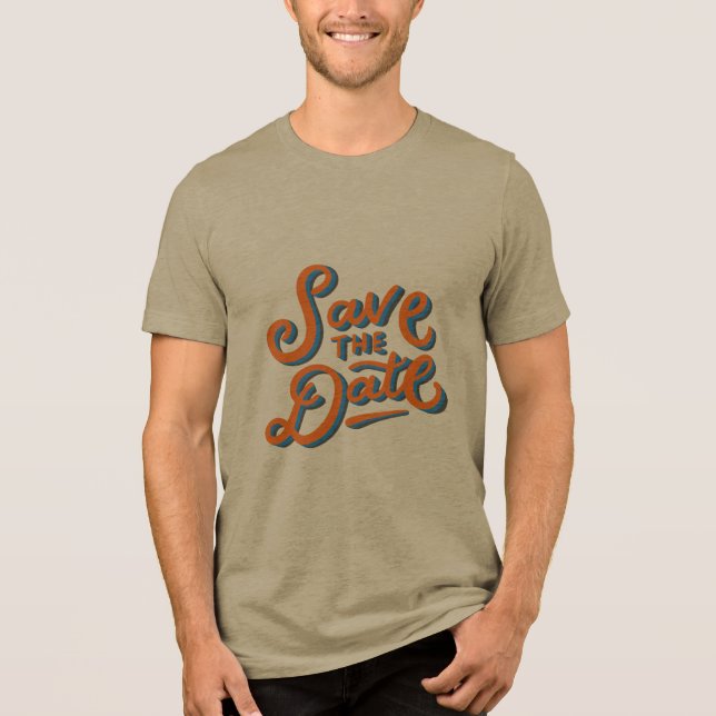 Spara datum elegant typografidesign t shirt (Framsida)