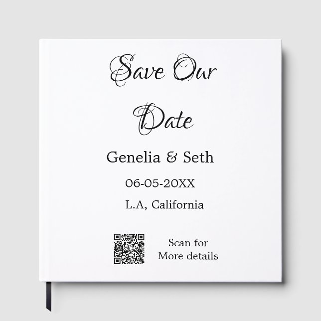 Spara datum enkel minimal QR-skanningskod detaljer Gästböcker (Framsida)