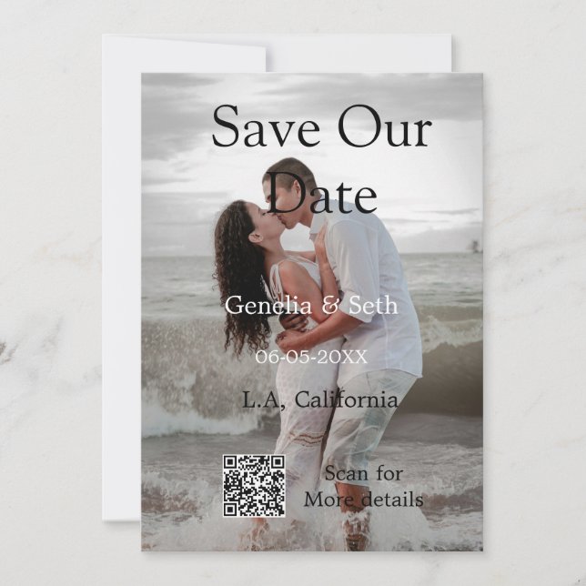 Spara datum enkla minimala QR-skanningskoder detal Datumet (Framsida)