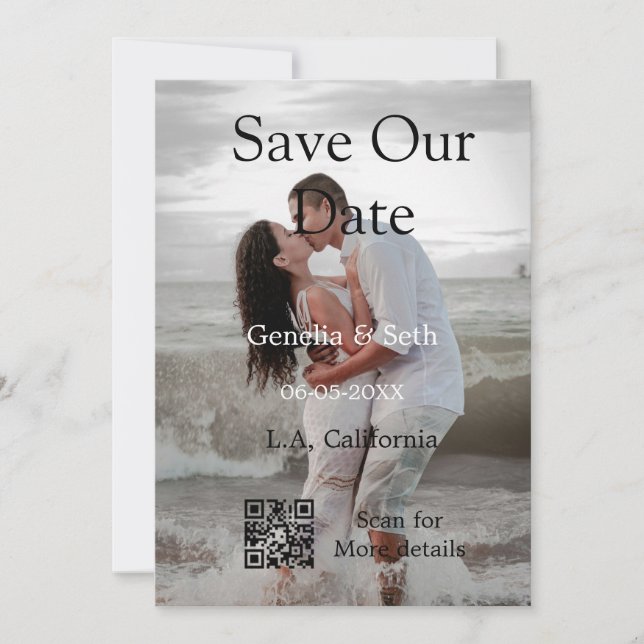 Spara datum enkla minimala QR-skanningskoder detal Spara Datumet (Framsida)