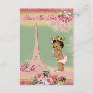 Spara datum Etniska prinsessan Paris babydusch Datumet
