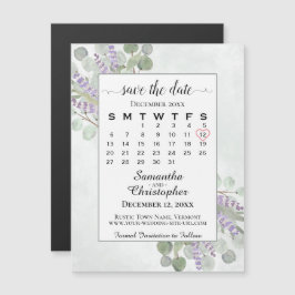 Spara datum Eucalyptus Lavender Calendar White