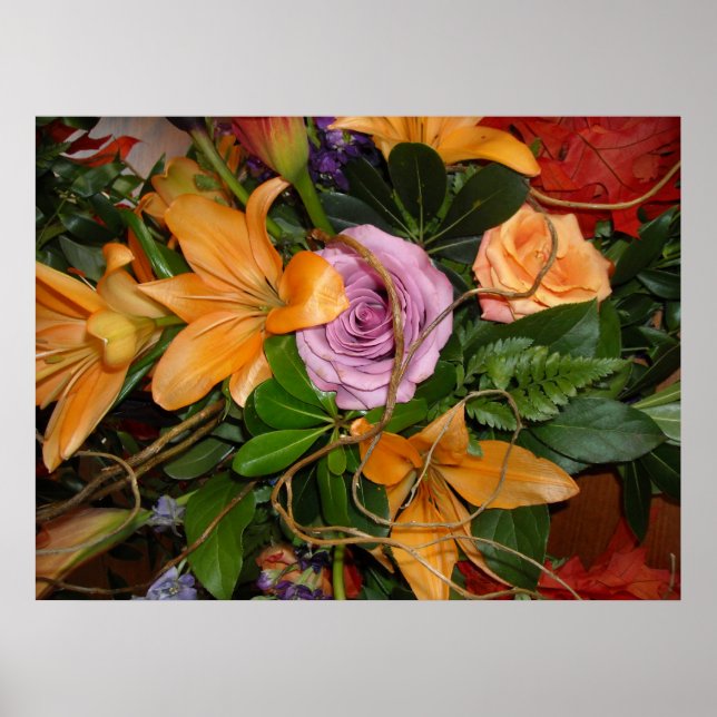 Spara-datum/fall-bröllop Bouquet Poster (Framsidan)