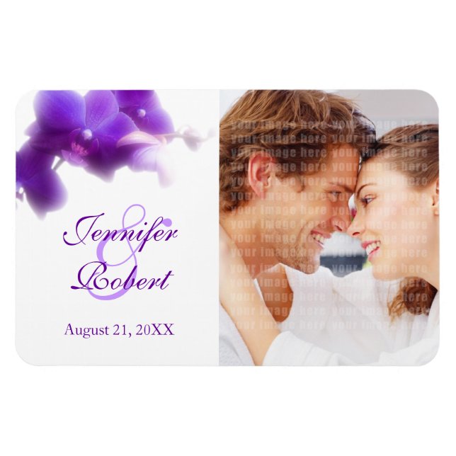 Spara datum/favoritmagnet för Bröllop i fotot Magnet (Horisontell)