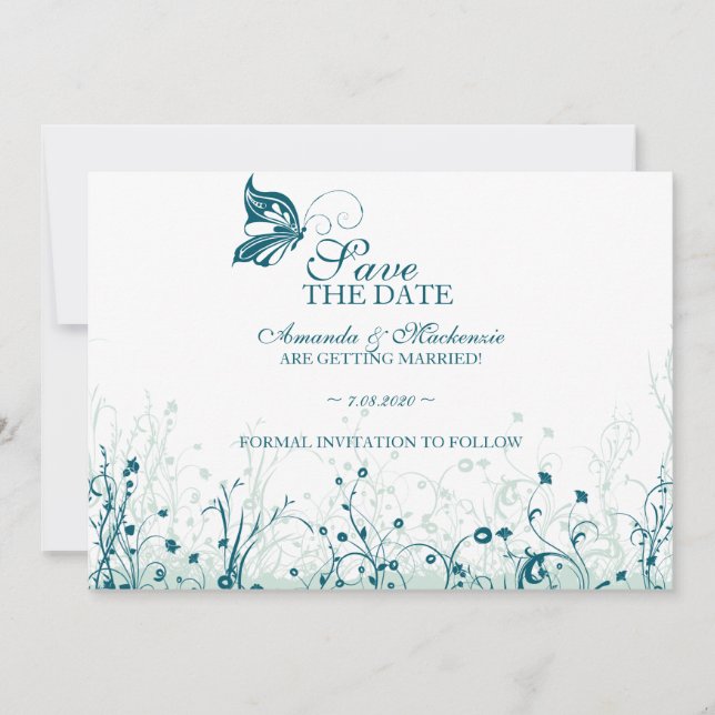 Spara datum ~ Fjärilsträdgård 6 Datumet (Framsida)