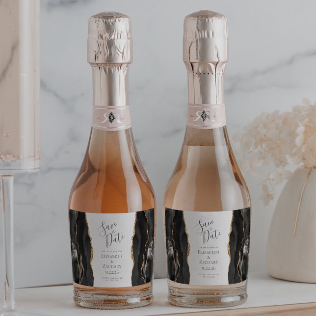 Spara datum för Agate Geode Black Guld (Skapare uppladdad)