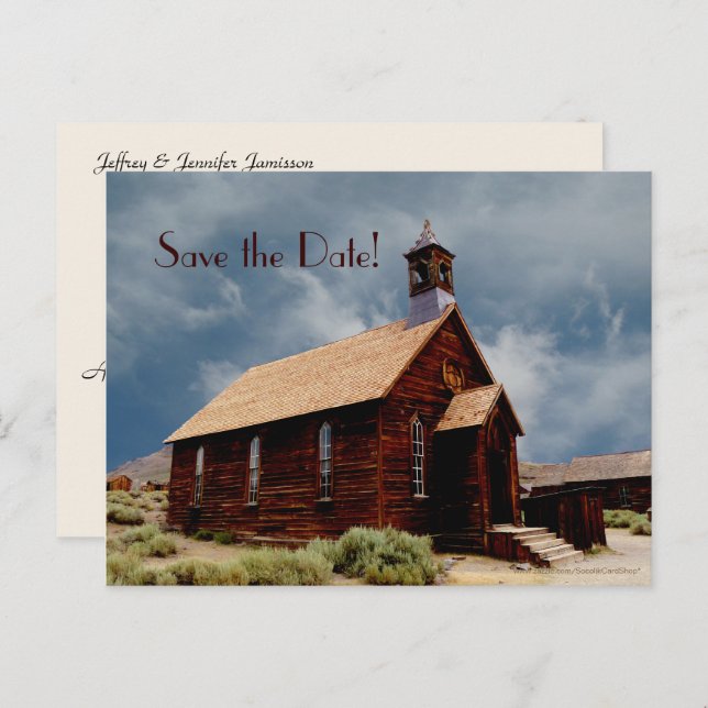 Spara datum för årsdagen för Party gamla Wood Chur Meddelande Vykort (Fram/baksida)