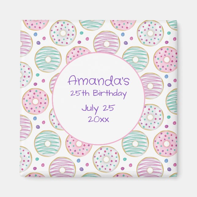 Spara datum för att aktivera Mönster-cute-färgton Magnet (Framsidan)