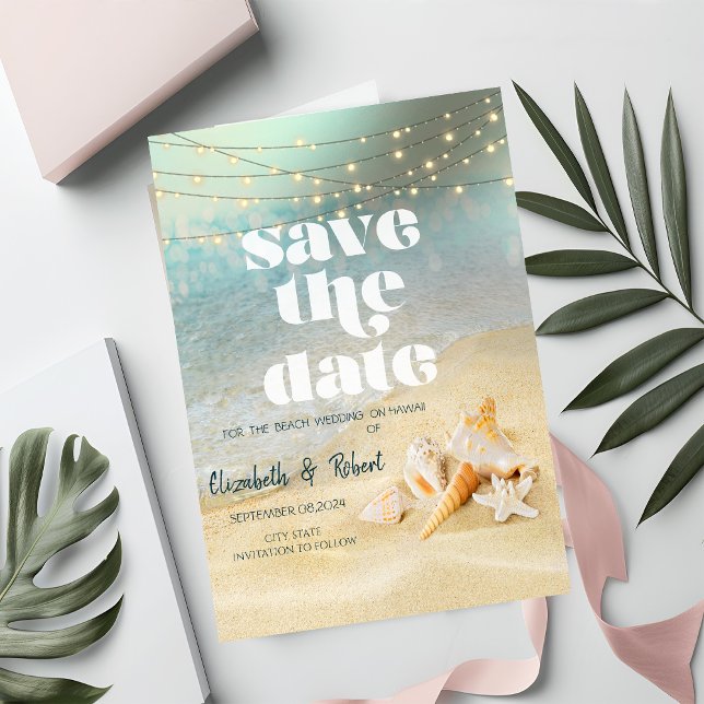 Spara datum för att binda bröllopsseashells String Datumet (Skapare uppladdad)