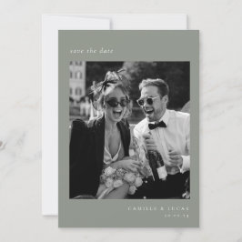 Spara datum för att spara Grönt med minimal Elegan Inbjudningar