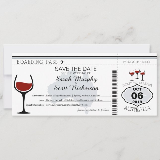 Spara datum för Australiens boardingpass Spara Datumet (Framsida)