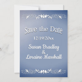 Spara datum för blå fog magnetisk inbjudningskort