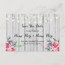 Spara datum för Blommigten Wood Red Rustic Ljus In