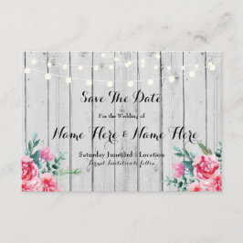 Spara datum för Blommigten Wood Red Rustic Ljus In Spara Datumet